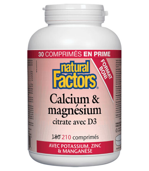 calcium et magnesium citrate d3 natural factors