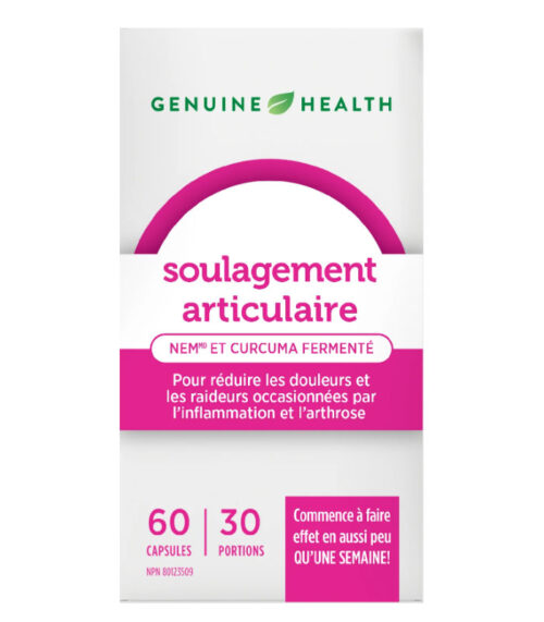 Genuine Health - Soulagement articulaire Joint relief 60 capsules NEM et curcuma fermenté arthrose inflmmation