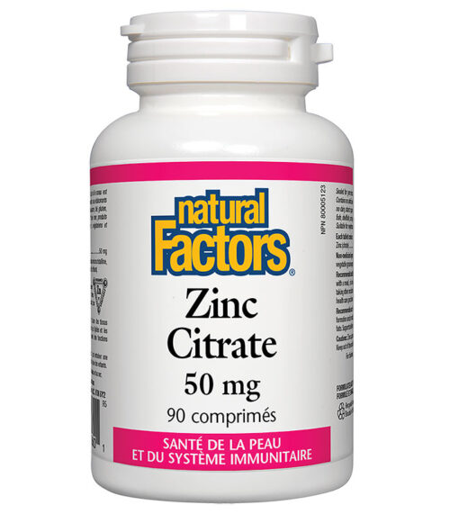 Natural Factors Zinc Citrate 50mg 90caps