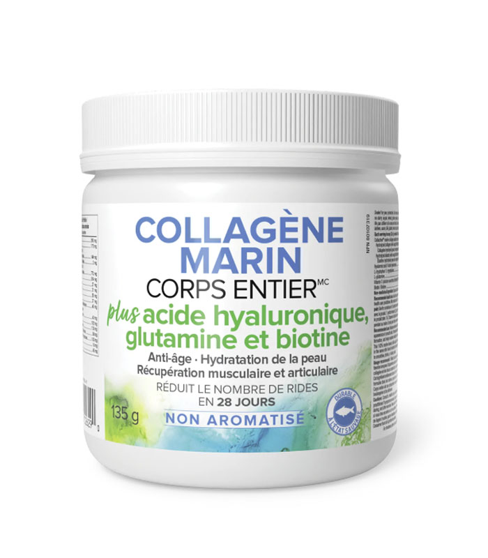 Natural Factors - Collagène Marin Corps Entier avec acide hyaluronique, glutamine et biotine