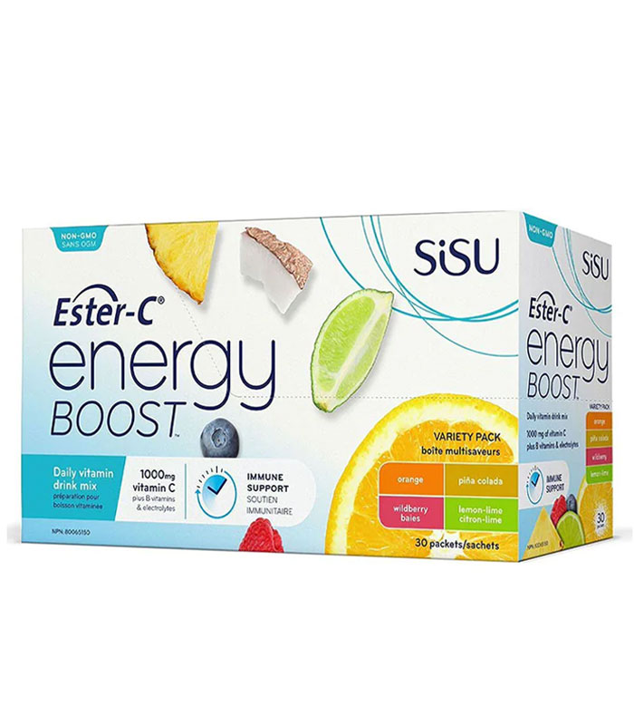 SISU ESTER-C ENERG PLUS ENERGY BOOST saveurs variées MIXTE 30 SACHETS
