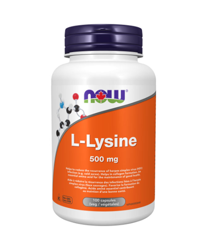Now L-lysine 500mg 100 capsules végétariennes
